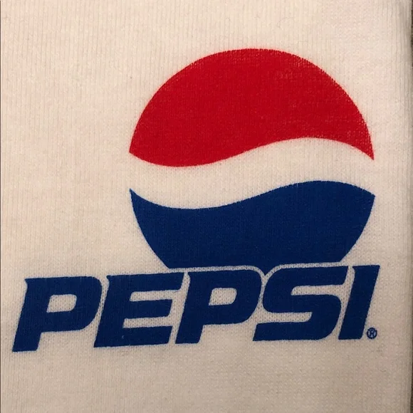 Vintage Pepsi Logo White Short Sleeve Tee Fruit of the Loom Size Large #1035 - Picture 2 of 5